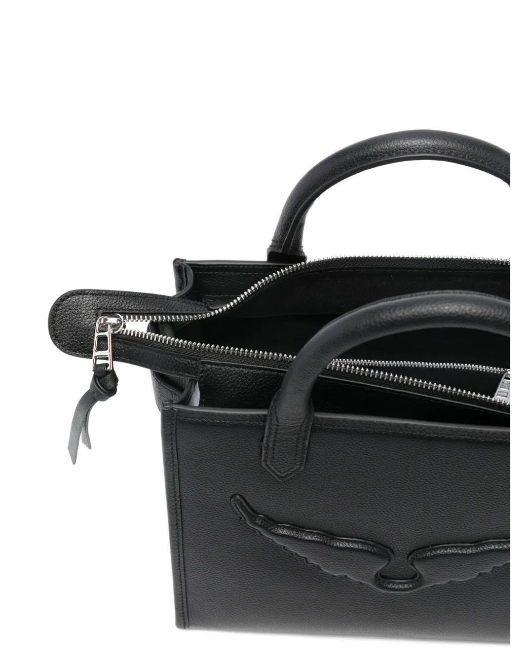 Zadig & Voltaire Black Angel Tote Xs Grained Leather