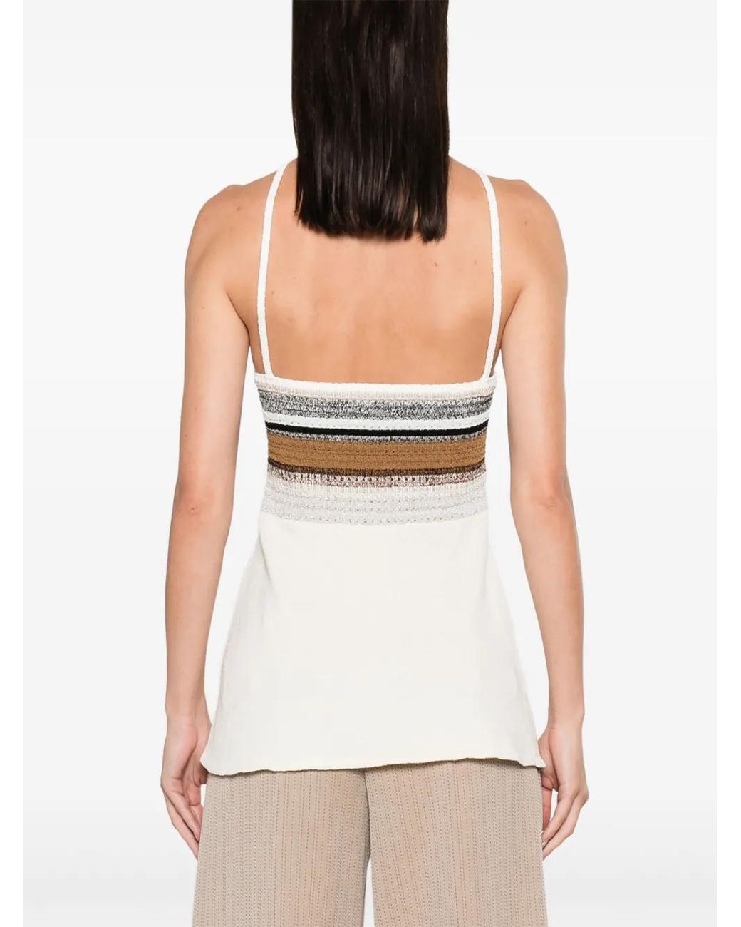 Proenza Schouler Natural Bella Naomi Chochet-panel Top - Women's - Viscose/wool/polyamide/acetate