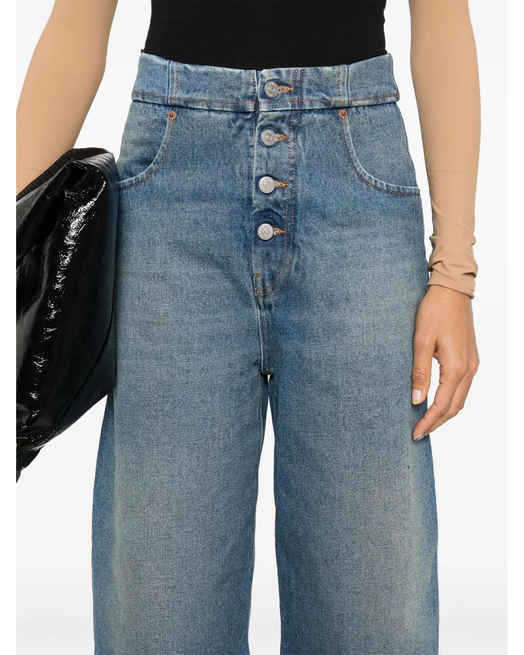 MM6 by Maison Margiela Blue Wide-Leg Denim Jeans