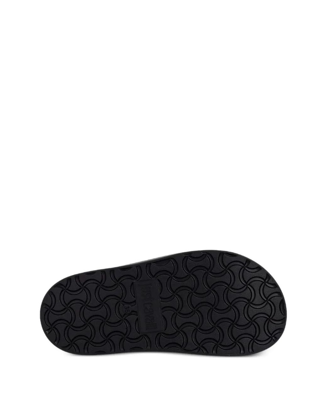 Just Cavalli Black Stud-Embellished Buckle-Fastening Sandals