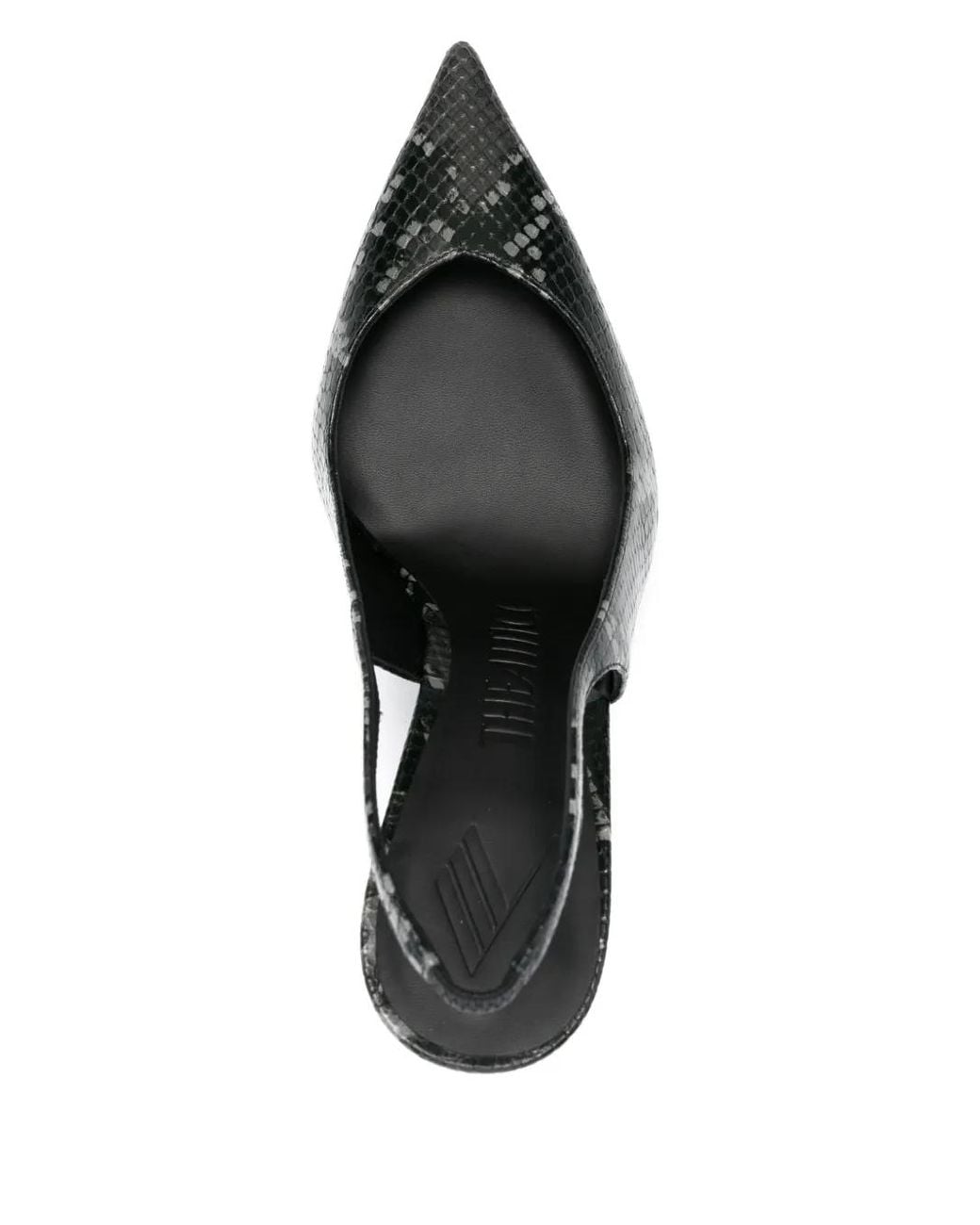 The Attico Black Cheope 105 Leather Slingback Pumps