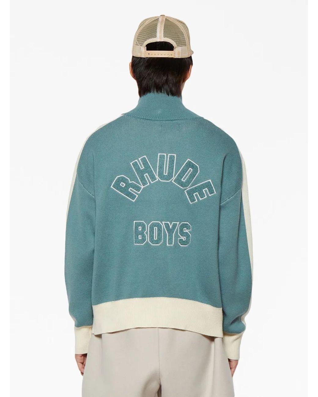 Rhude Blue Rb Knitted Track Jacket for men