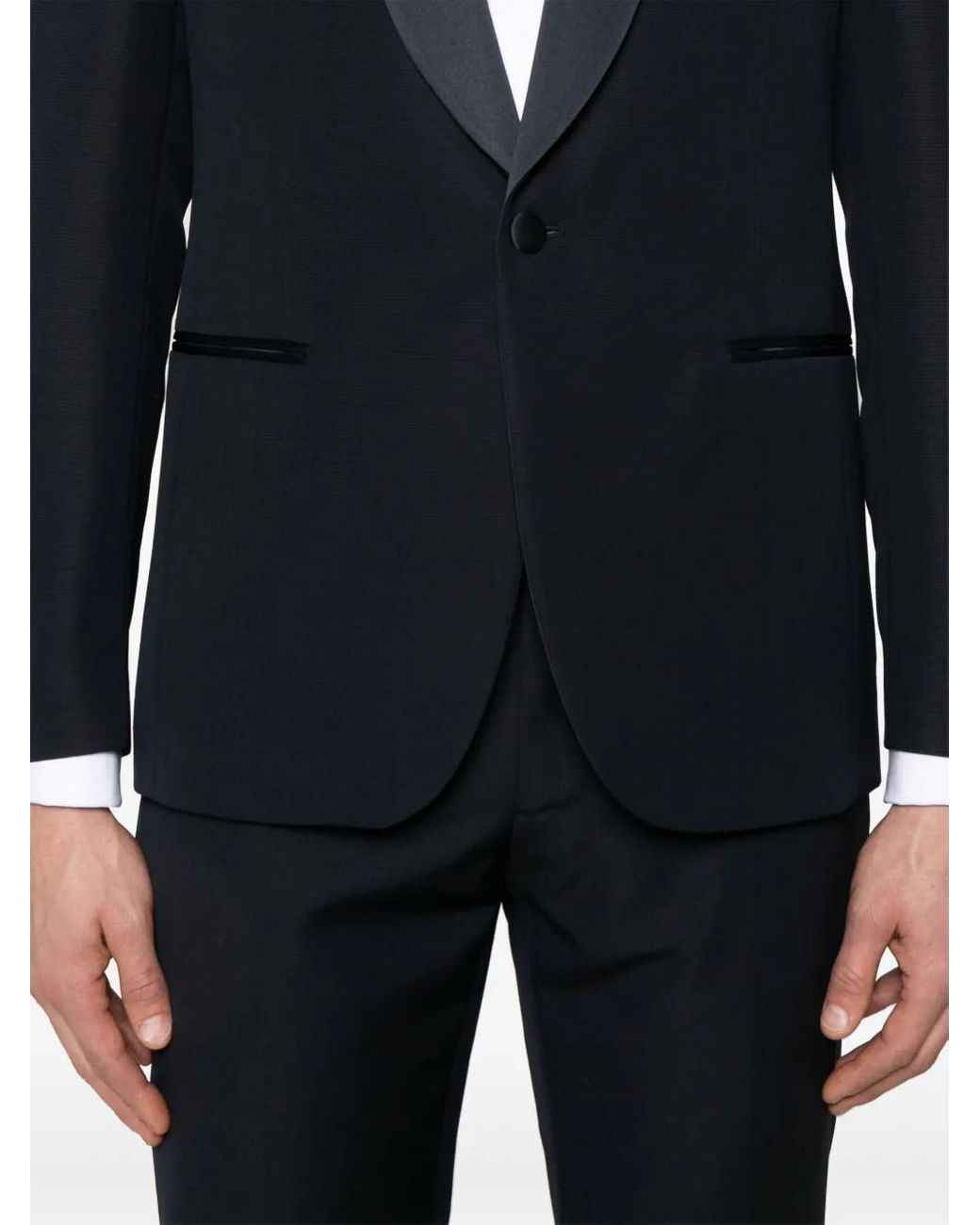 Lardini Black Satin-Trim Suit for men
