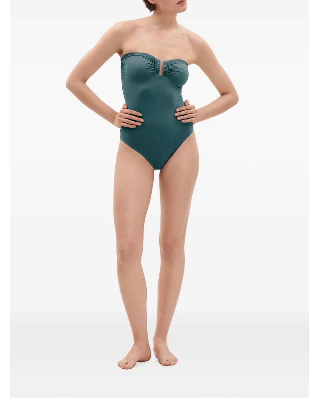 Eres Blue Cassiopée Ruched Swimsuit