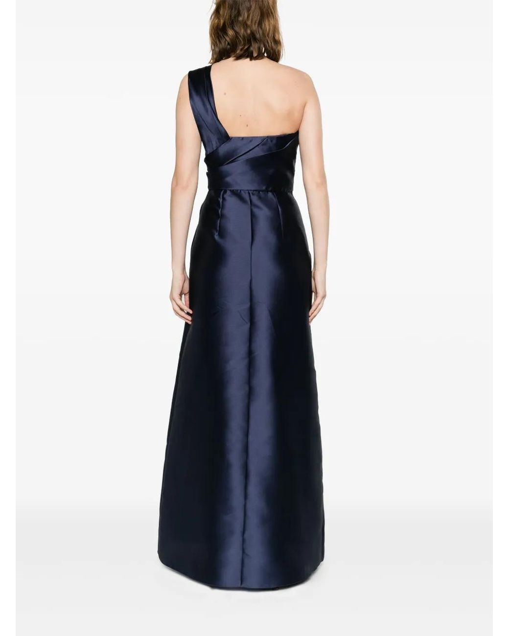 Alberta Ferretti Blue Mikado Maxi Dress