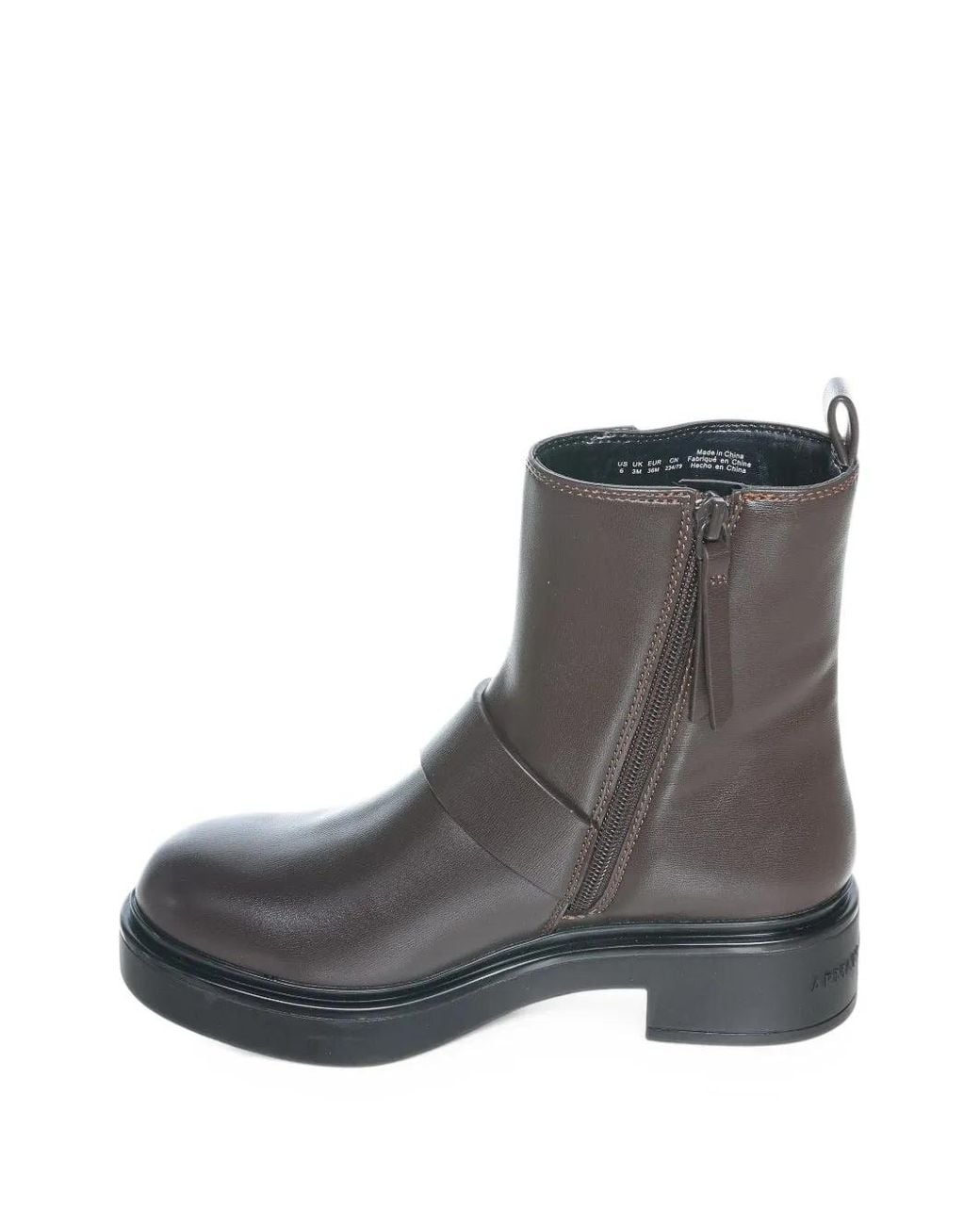ARMANI EXCHANGE Black Buckle-Strap Ankle Boots