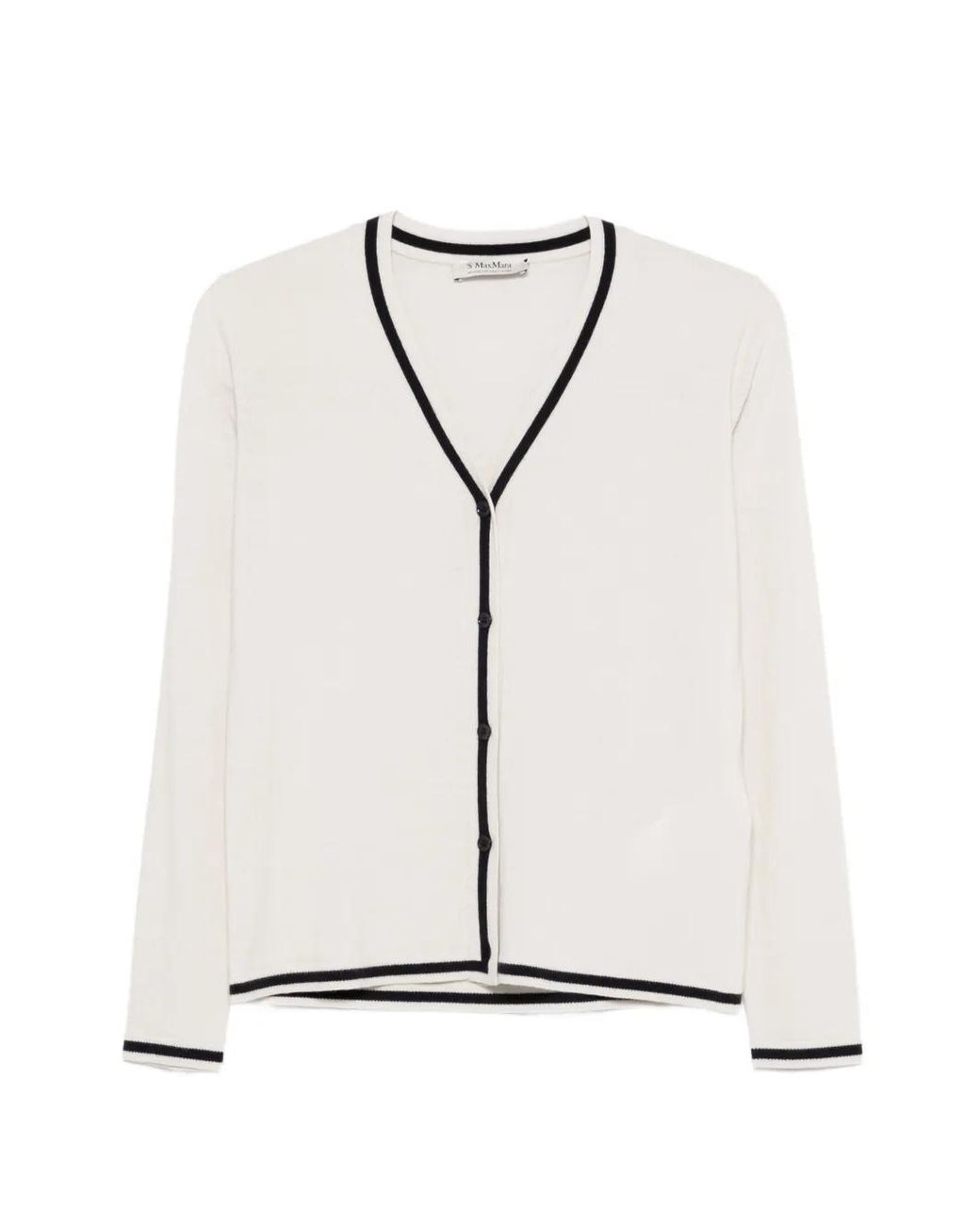 Max Mara White V-Neck Cardigan