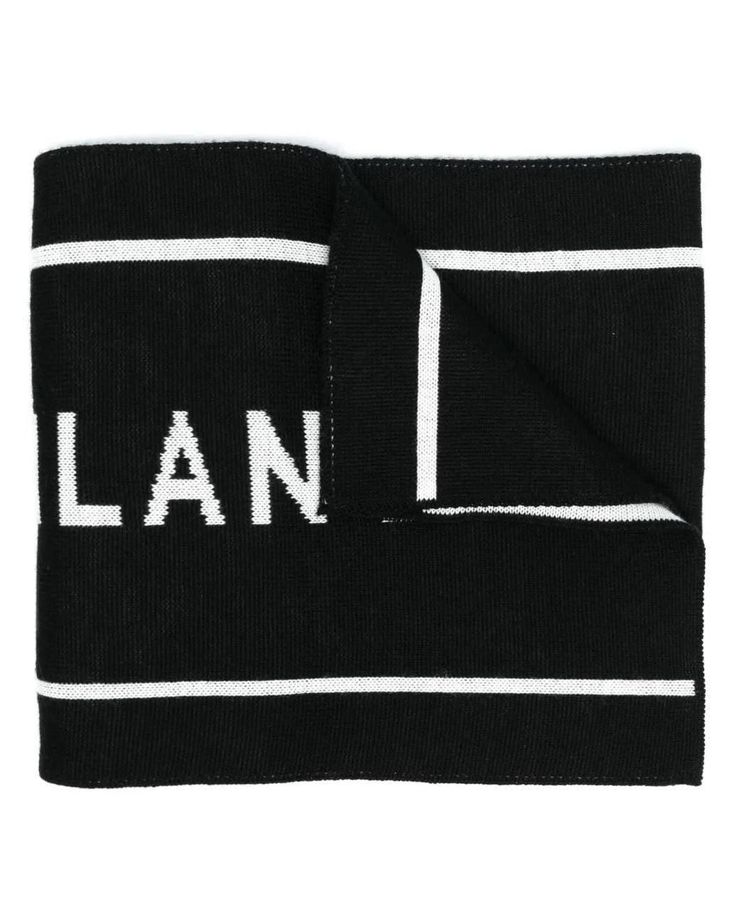 Moschino Black Logo-Intarsia Scarf for men