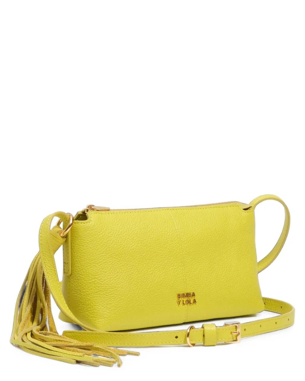 Bimba Y Lola Yellow Lemon Leather Mini Crossbody Bag
