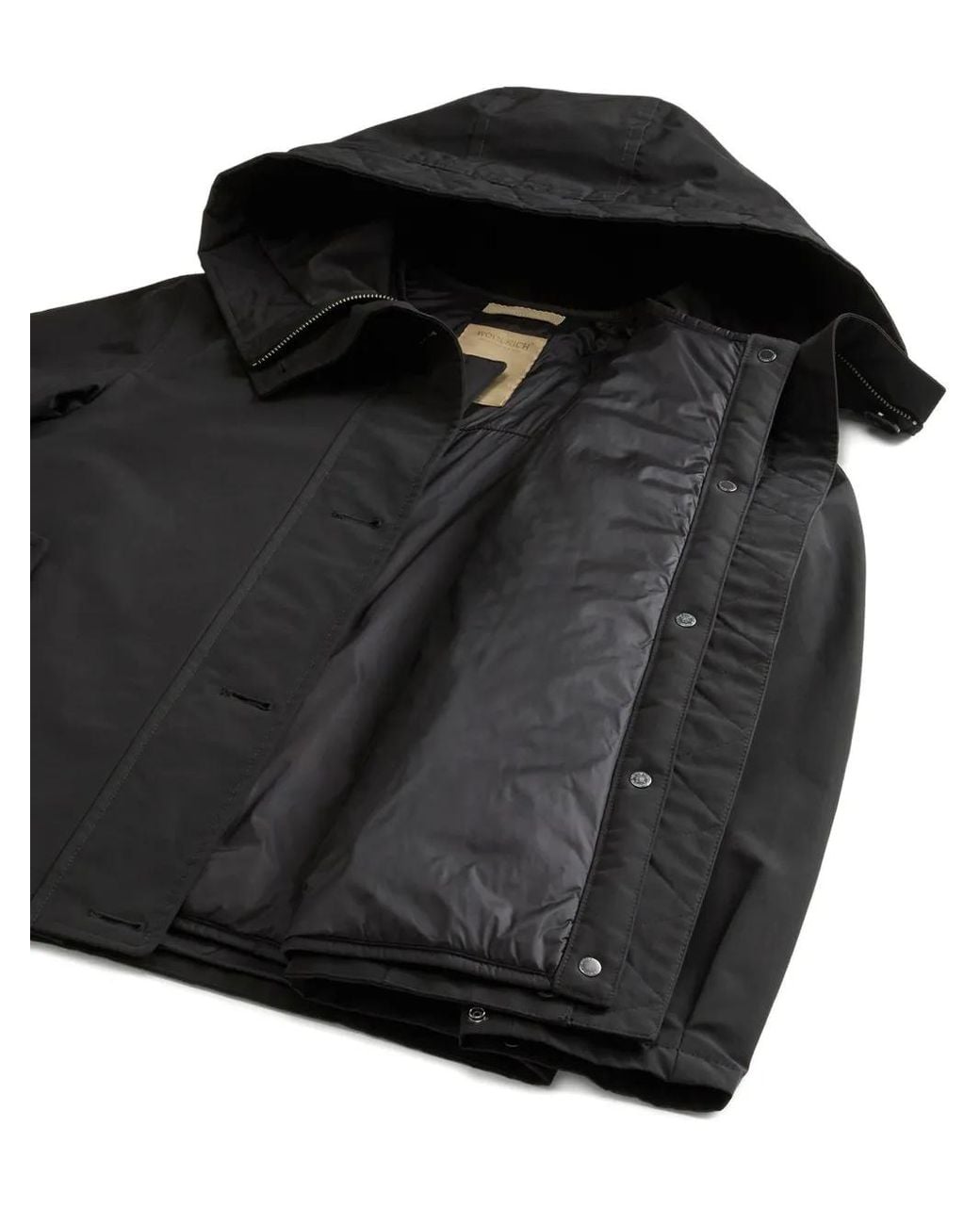 Woolrich Black Quilted Hooded Jacket