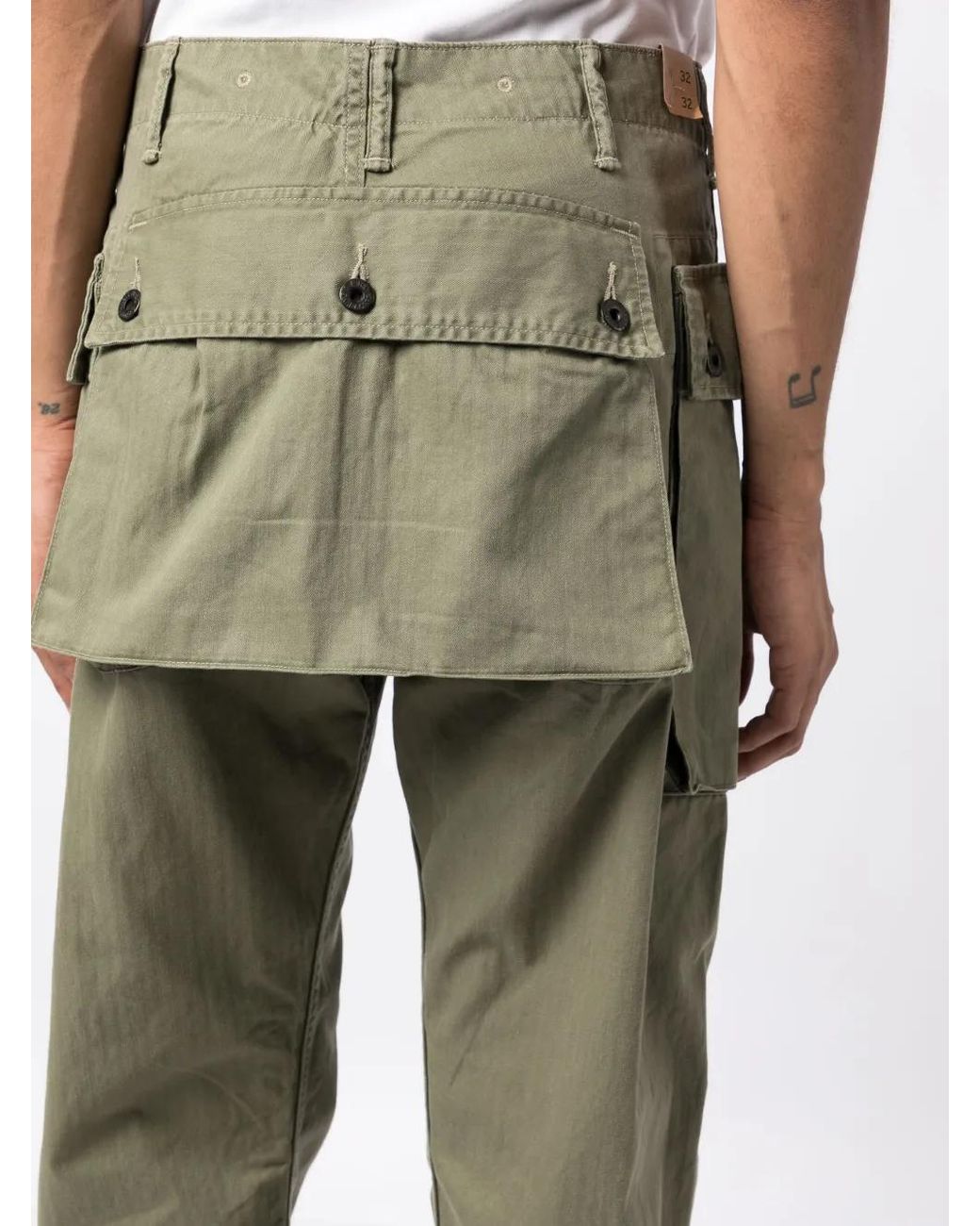 RRL Green Herringbone Field Cargo Trousers for men