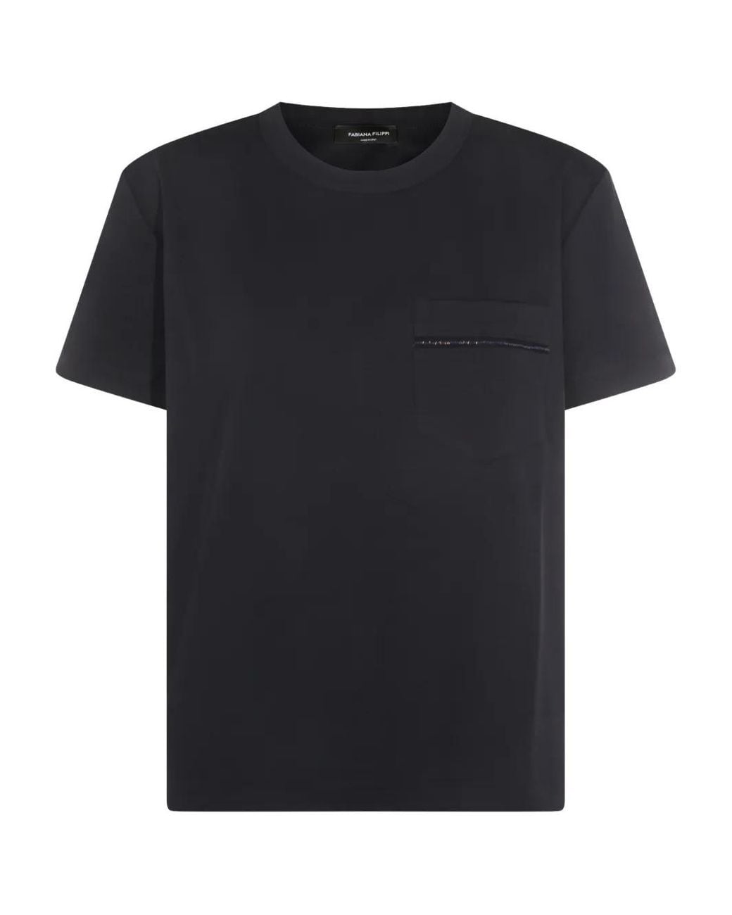 Fabiana Filippi Black Crew Neck T-Shirt