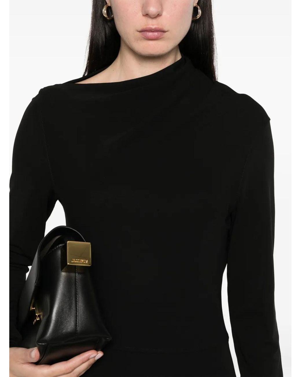 Totême Black Draped Dress