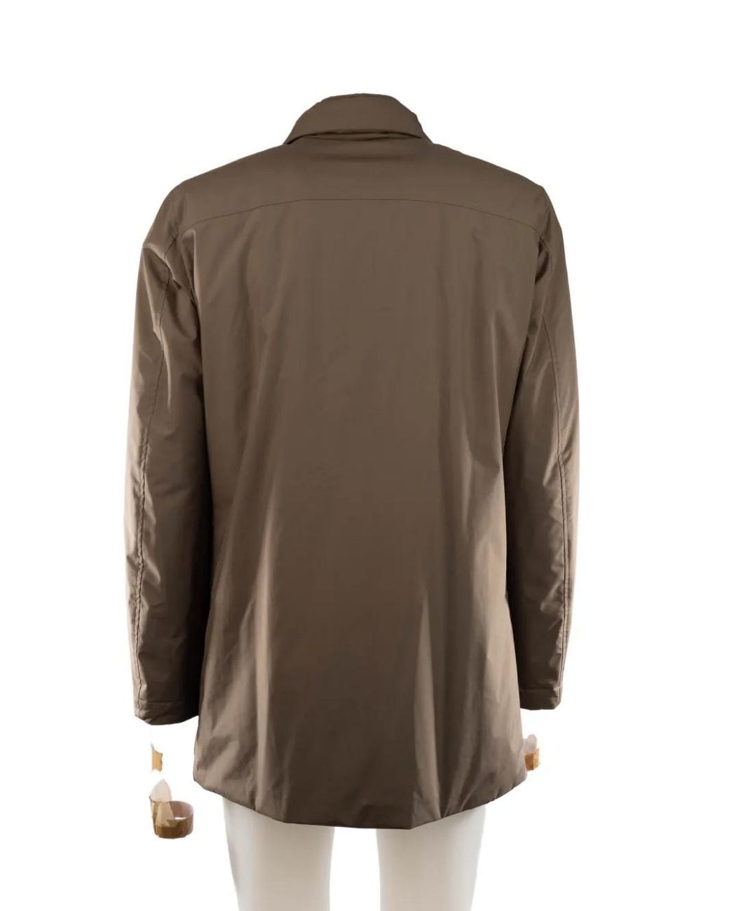 Heskimo Brown Button-Fastening High-Neck Jacket for men