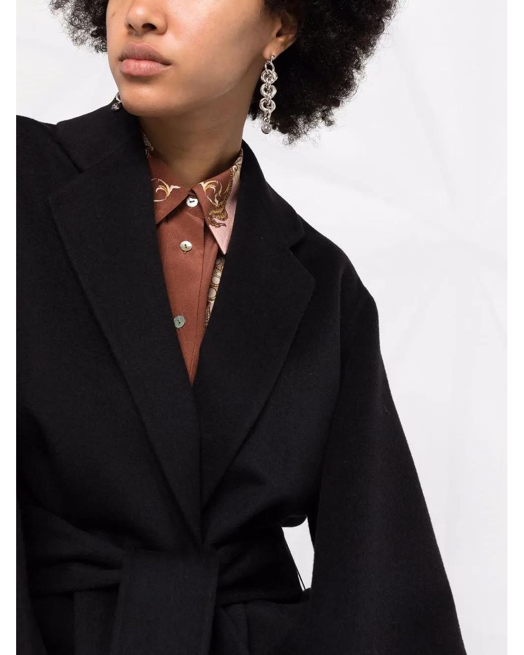 10 Corso Como Black Belted Single-Breasted Coat