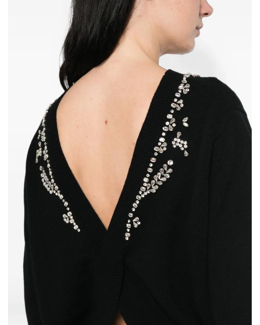 Circus Hotel Black Low-Cut Back Sweater