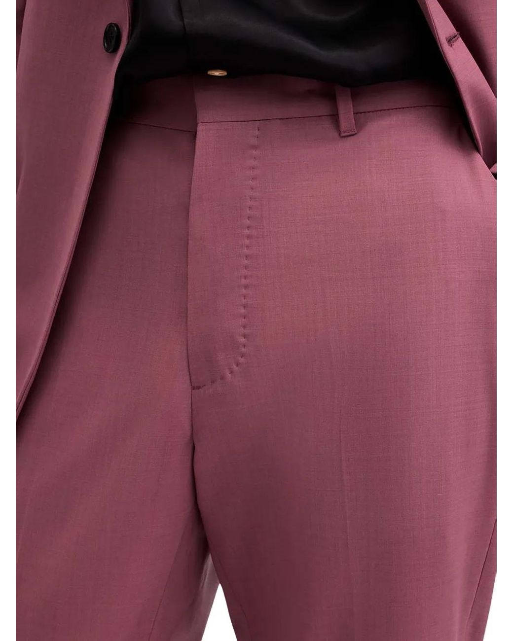 AllSaints Pink Flat-Front Trousers for men