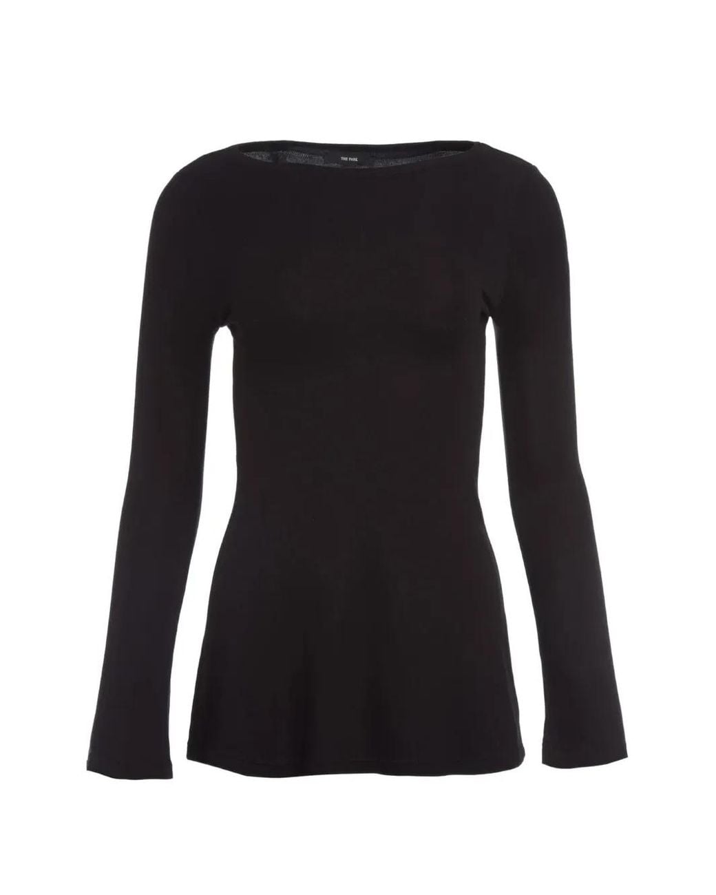 The Park Black Evelyn Boat-Neck Long-Sleeved T-Shirt