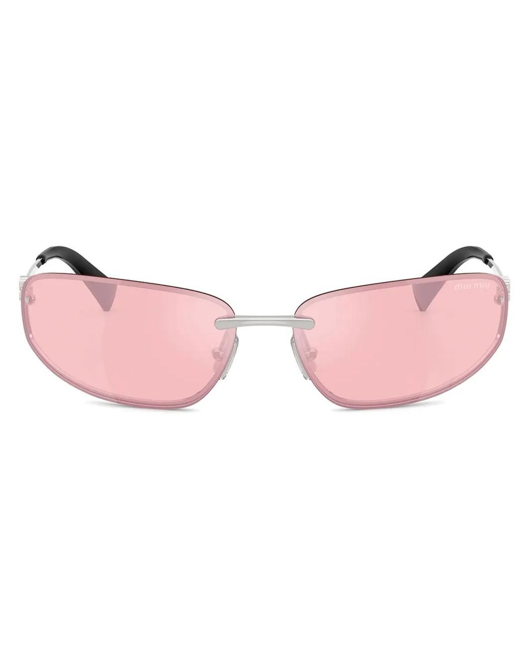 Miu Miu Pink Metal Mua50S Frameless Sunglasses