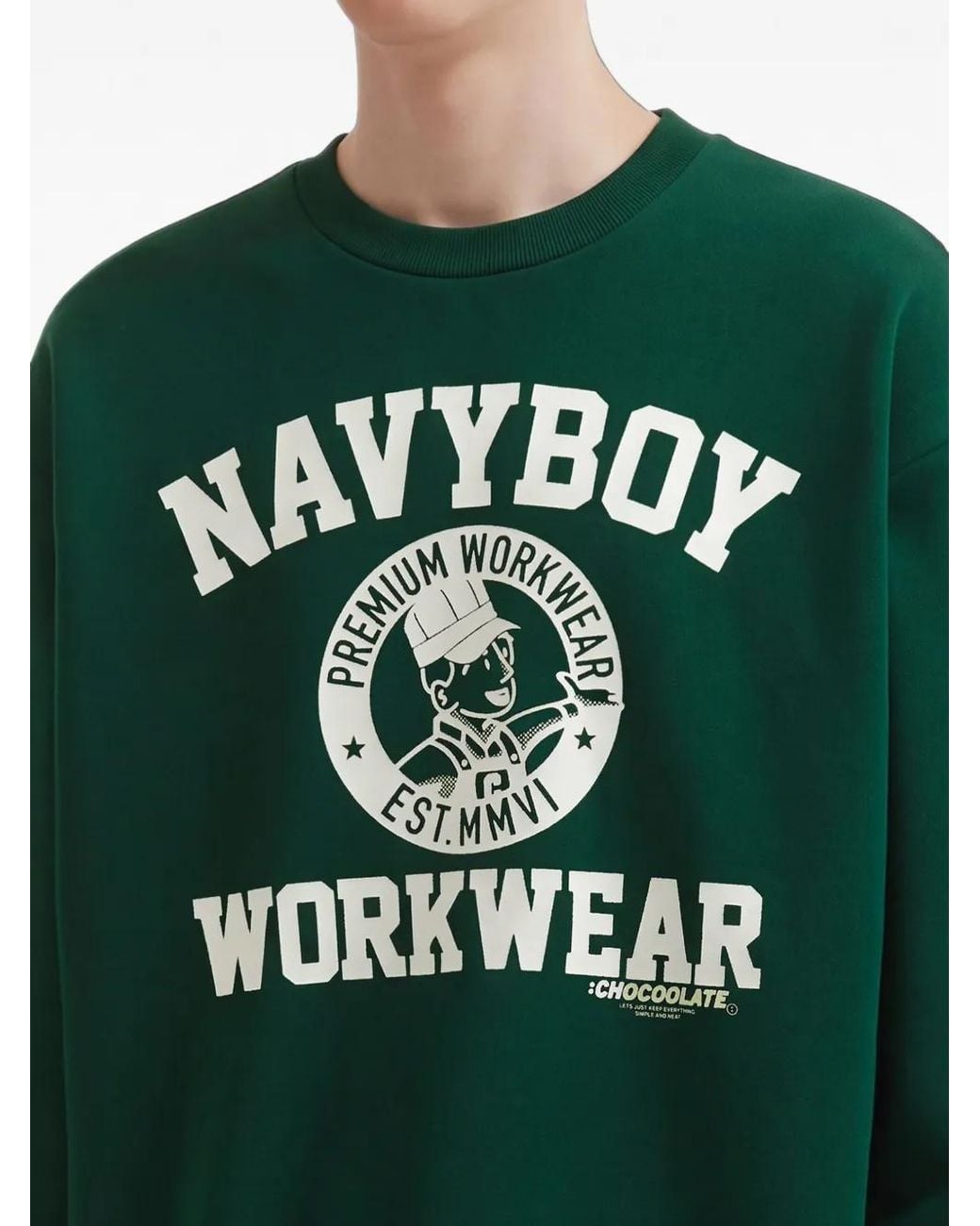 Chocoolate Green Graphic-Print Sweatshirt for men