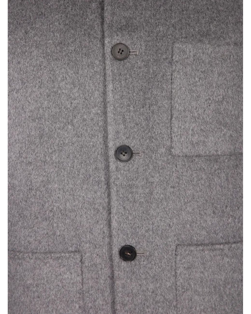 Amaranto Gray Button-Up Shirt Jacket for men