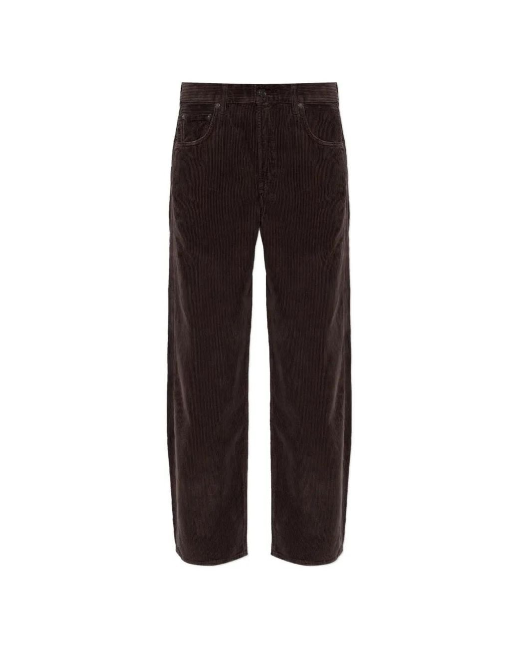 Agolde Brown Pantalon Low Curve En Velours Côtelé