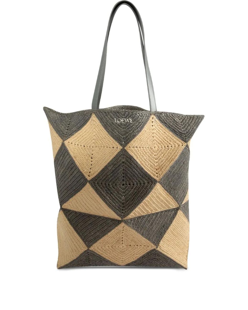 Loewe Natural Xl Puzzle Fold Geometric Woven Tote Bag for men