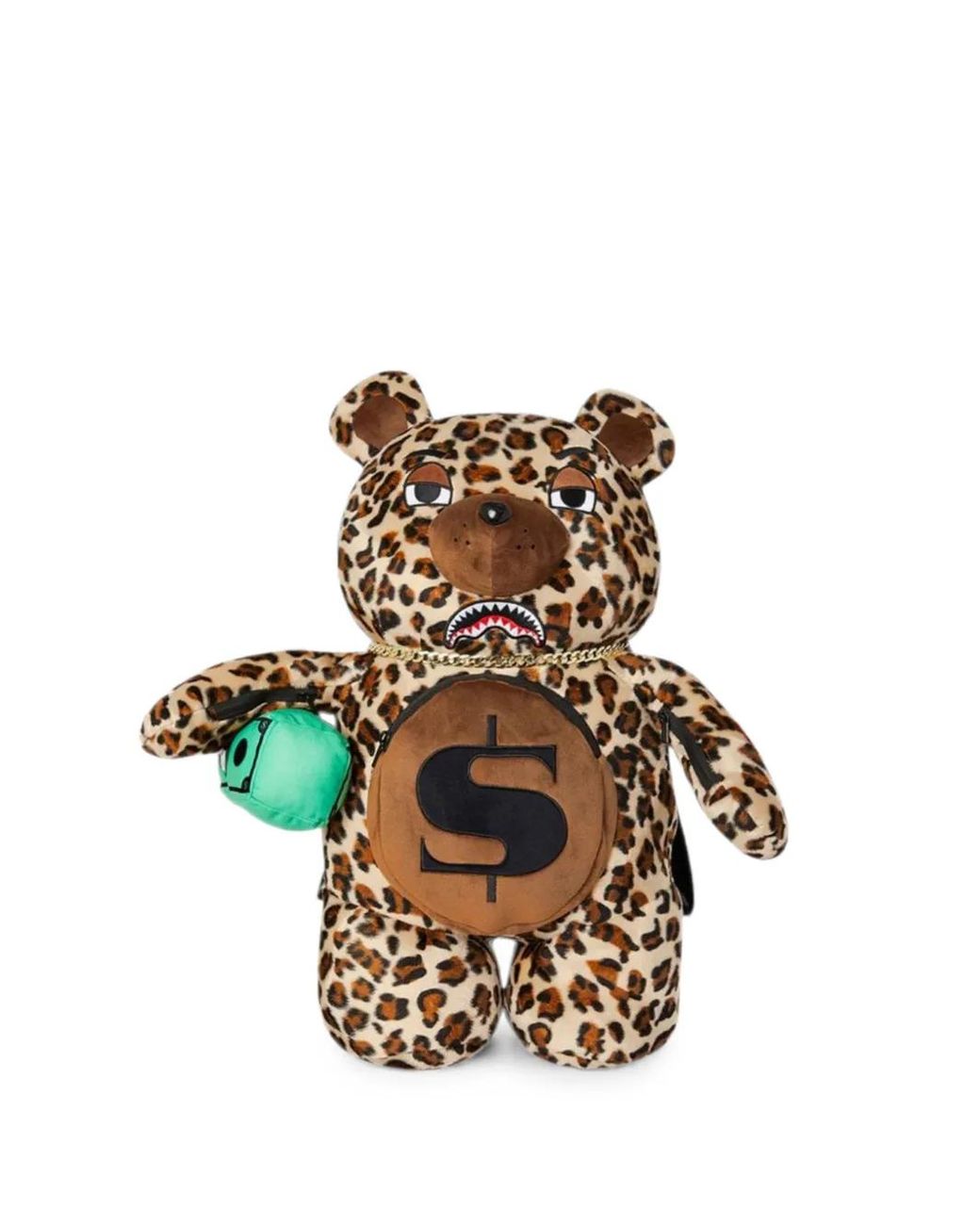 Sprayground White Leopard Money Bear Backpack for men