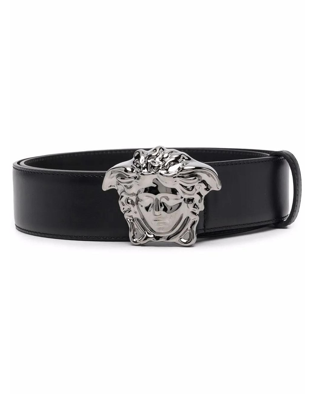Versace Black Belt With Medusa Buckle for men