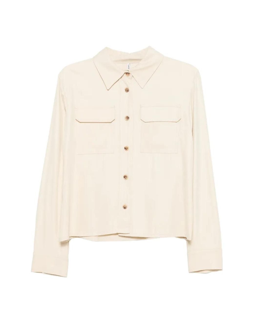 Liviana Conti White Button-Fastening Chest-Pocket Shirt