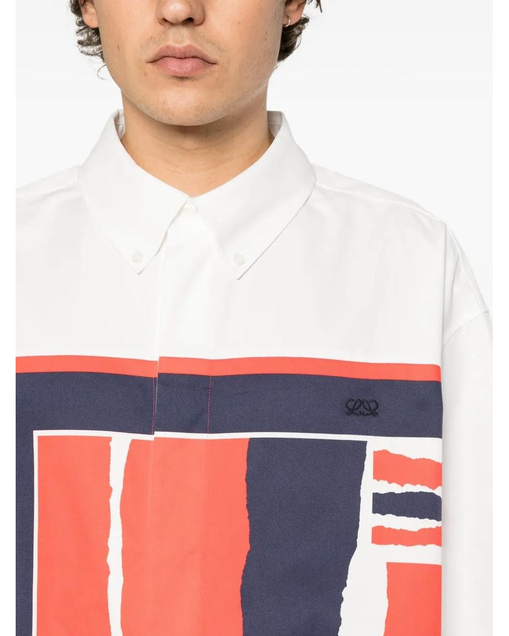 Loewe Red Graphic-Print Button-Down Shirt for men