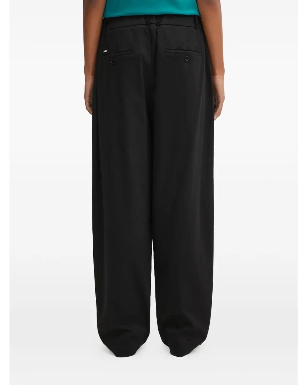 PANGAIA Black Pleated Trousers