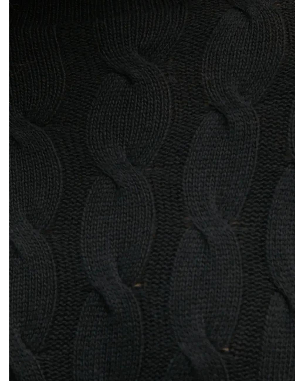 Benetton Black Cable-Knit Sweater