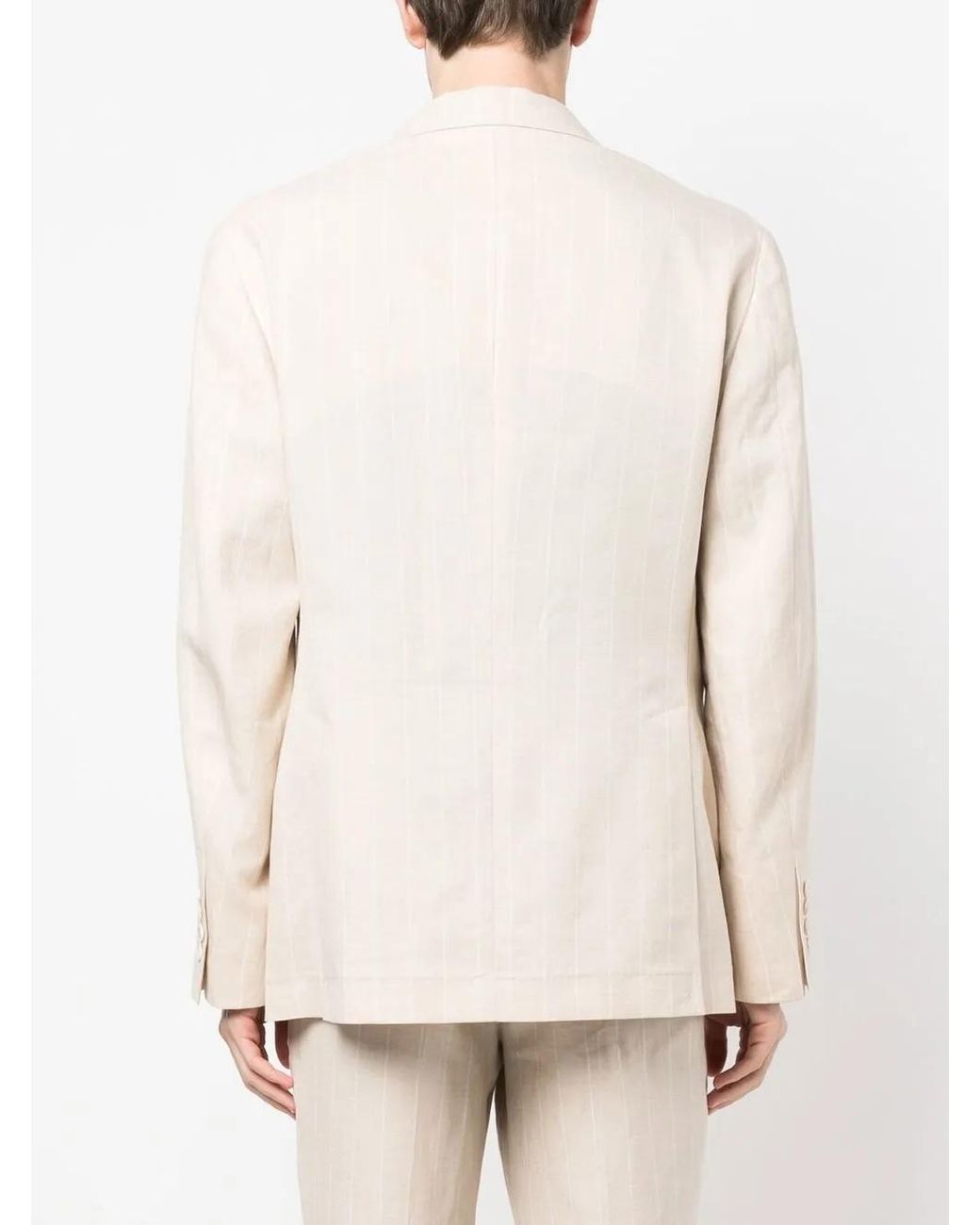 Brunello Cucinelli Natural Single-Breasted Tailored Blazer for men