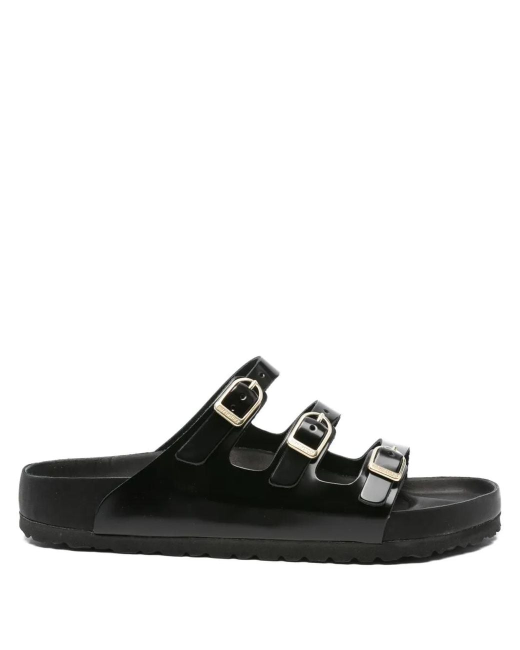 Birkenstock Black Florida Fresh Triple-Buckle Leather Sandals