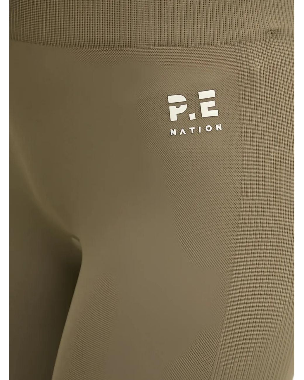 P.E Nation Green Logo-Detail Leggings