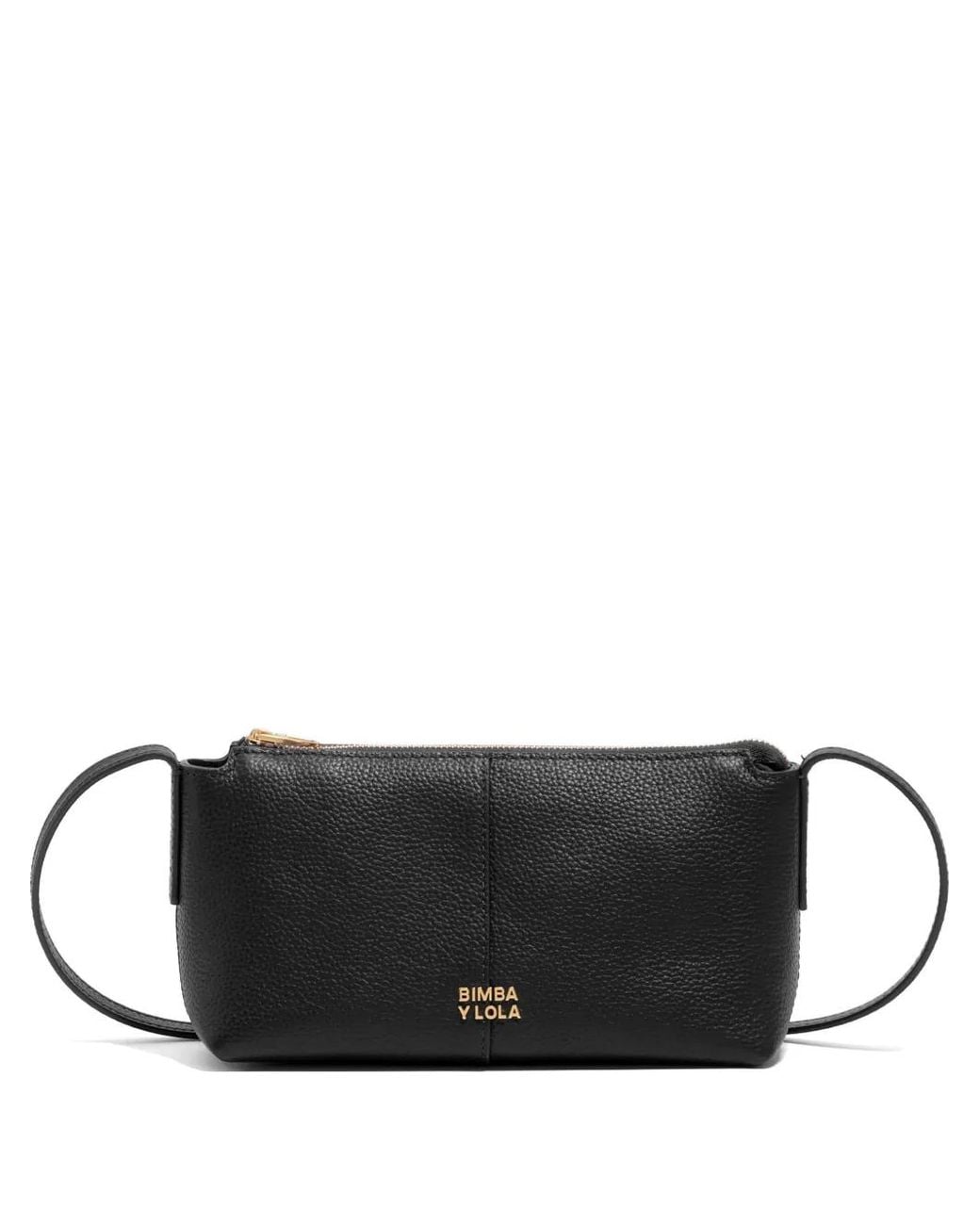Bimba Y Lola Black Zip Leather Mini Bag