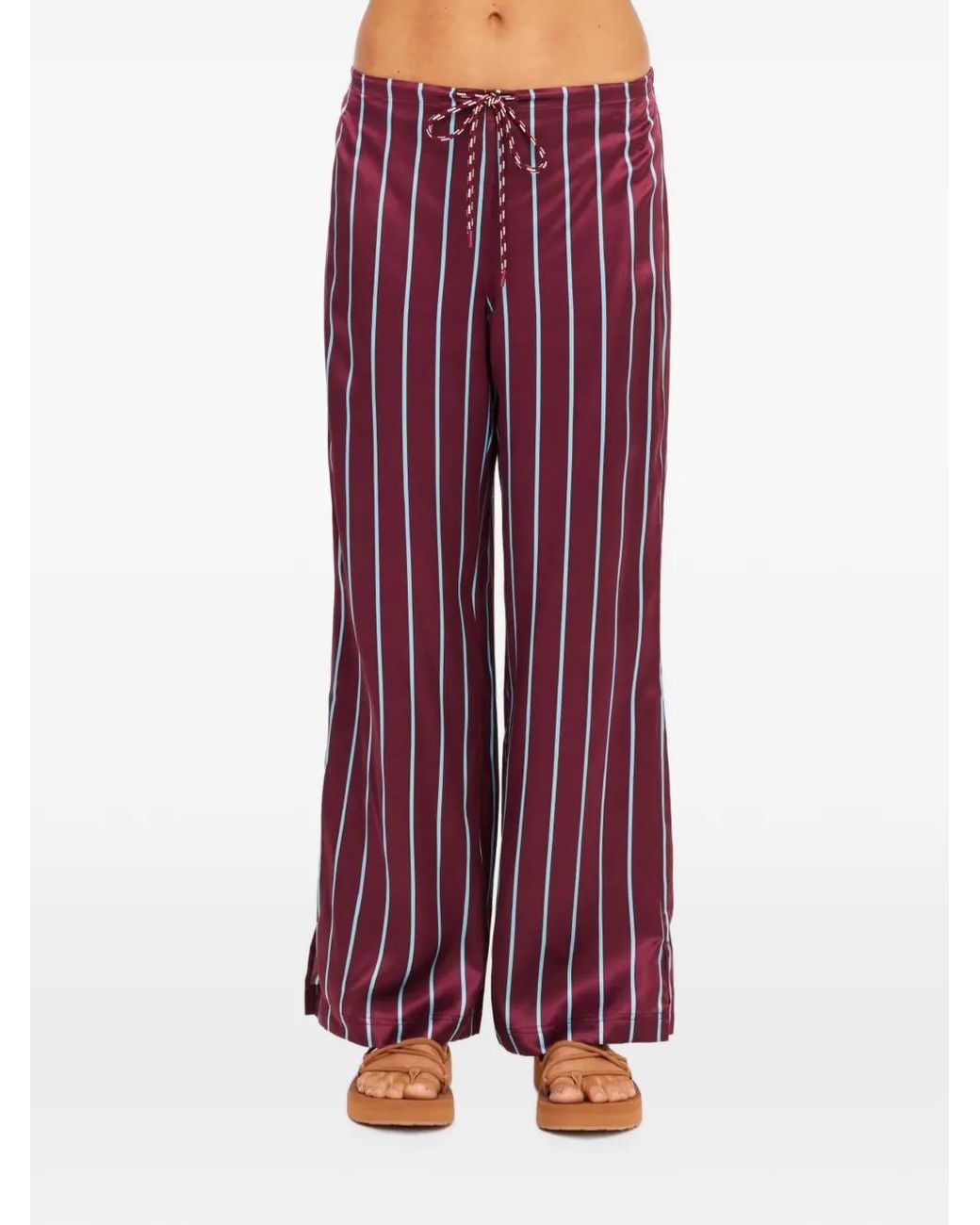 The Upside Red Capela Charli Drawstring-Waist Trousers