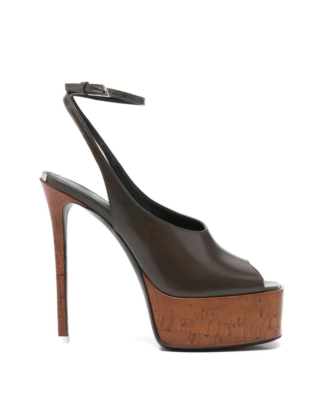 The Attico Brown Ornella Platform Sandals