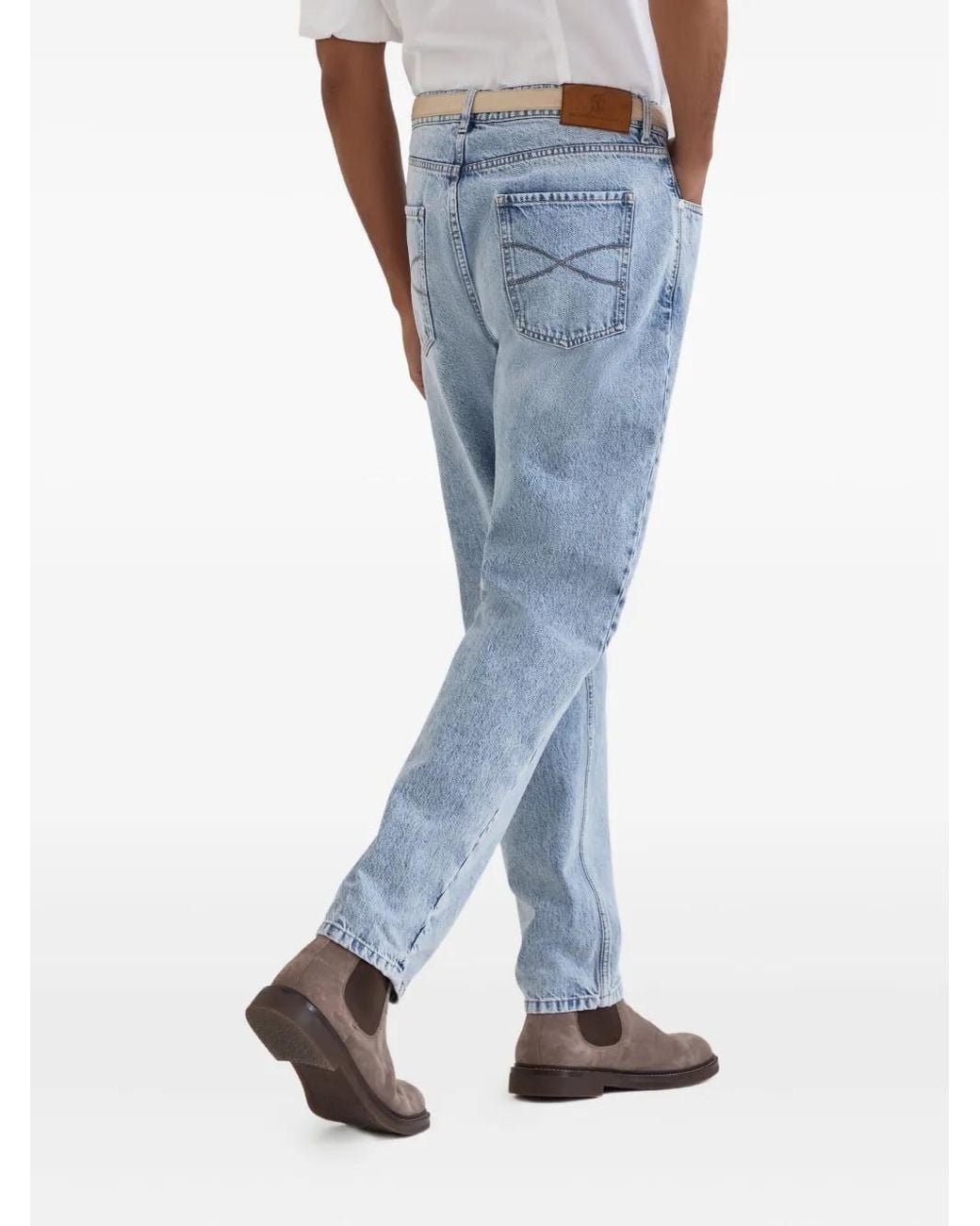 Brunello Cucinelli Blue Denim Cotton Jeans for men