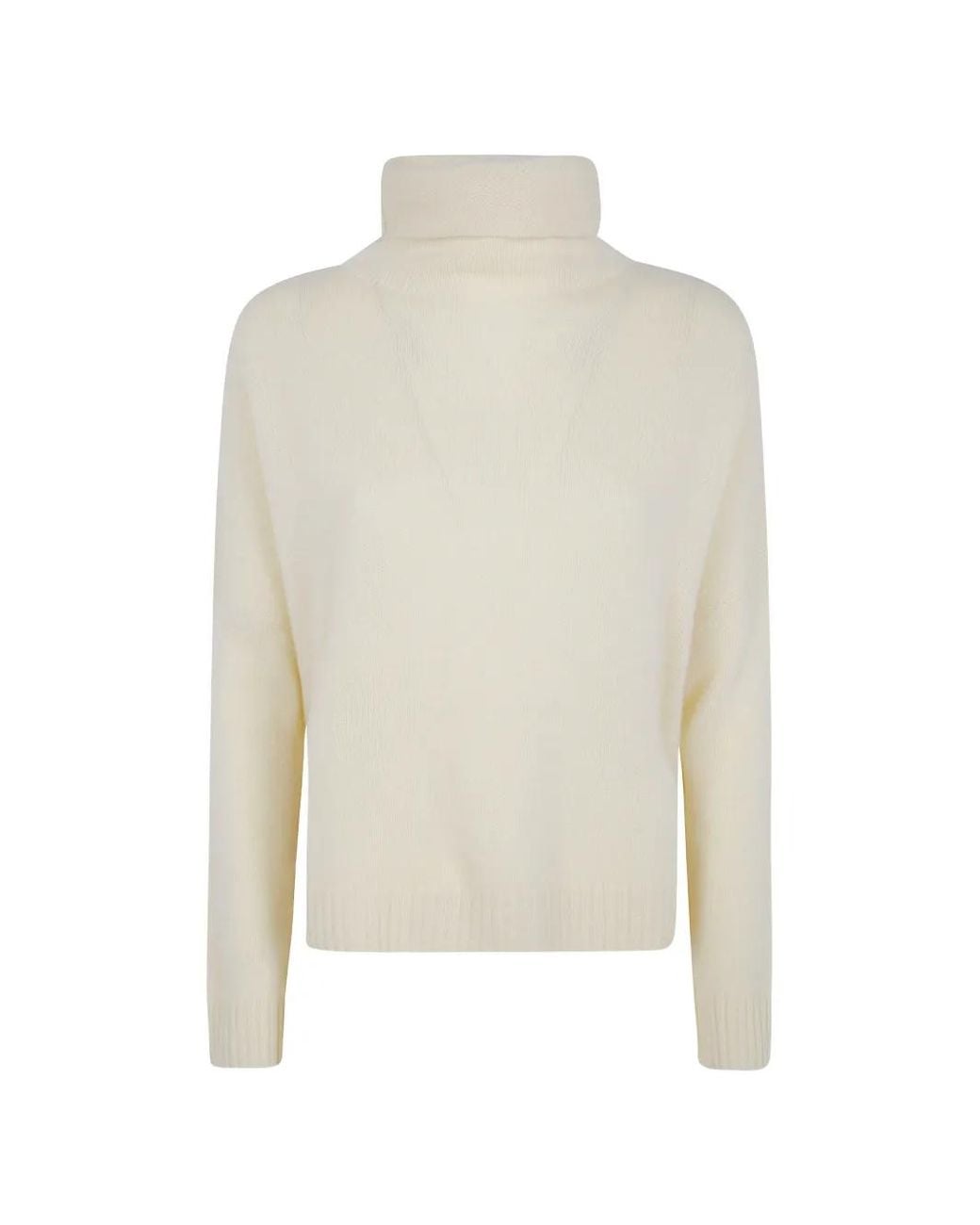 Kujten White Roll-Neck Cashmere Sweater