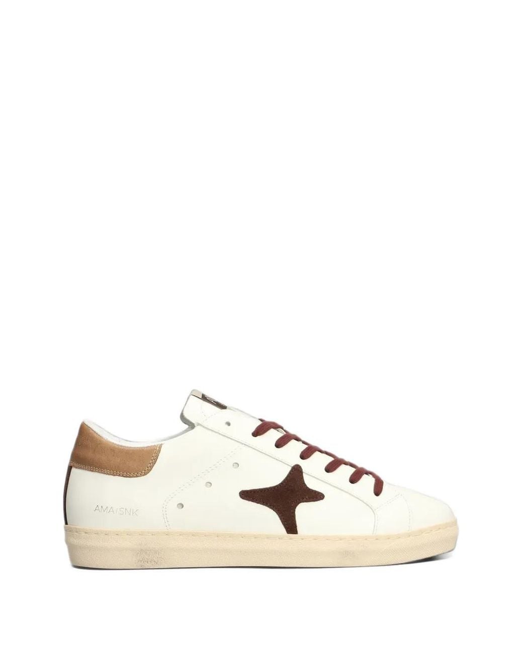AMA BRAND Natural Star-Patch Leather Sneakers for men
