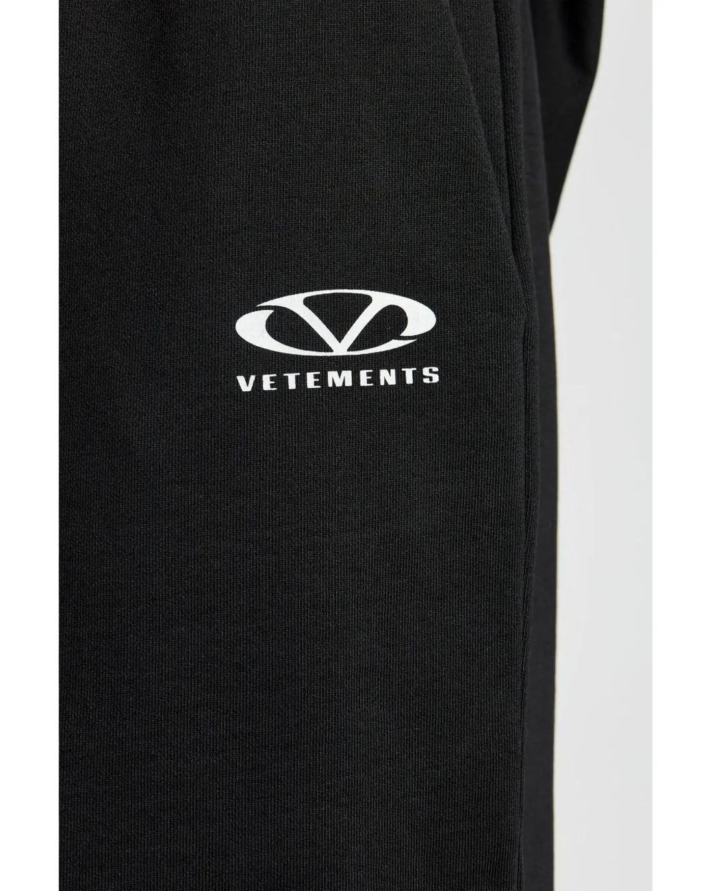 Vetements Blue Logo-Print Cotton Pants for men
