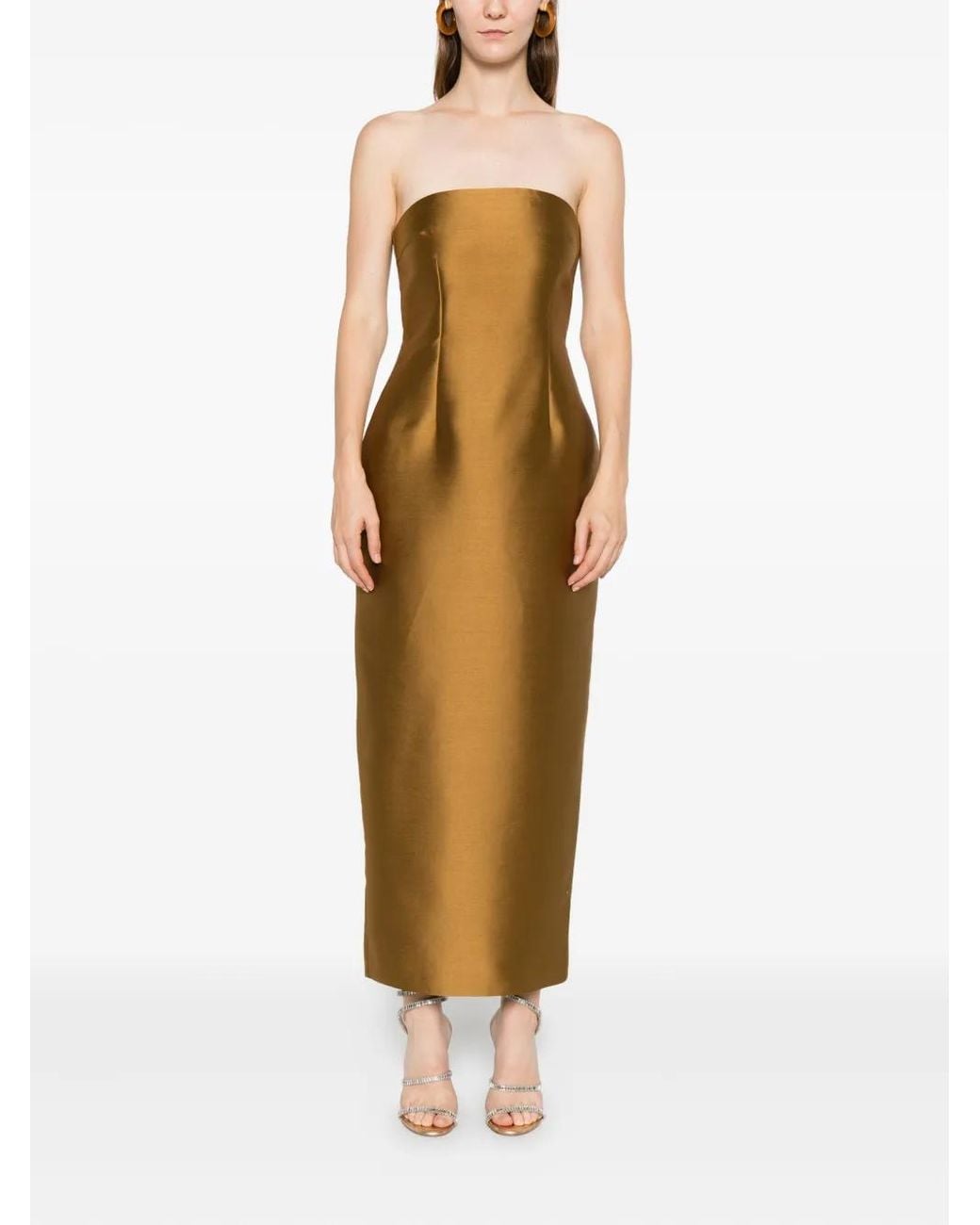 Solace London Renee Maxi Dress in Brown | Lyst