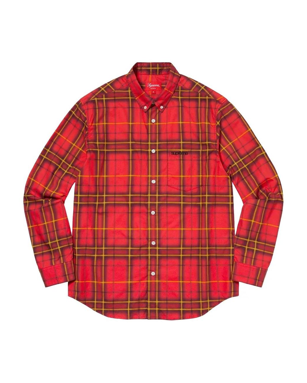 Supreme Red Spray Tartan Shirt for men