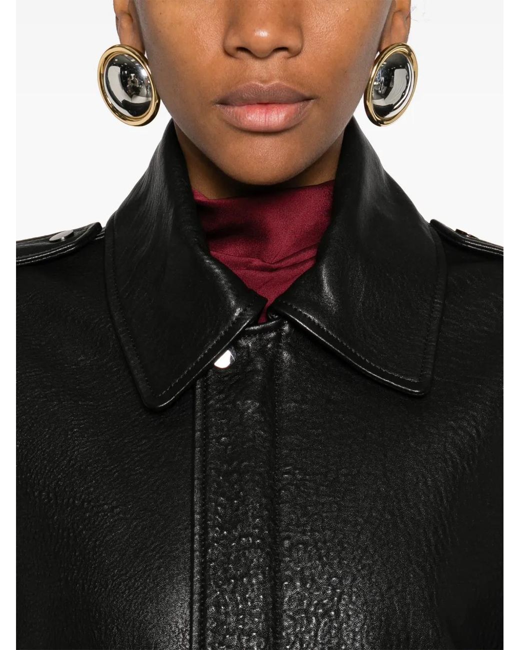 Nour Hammour Black Drey Leather Jacket