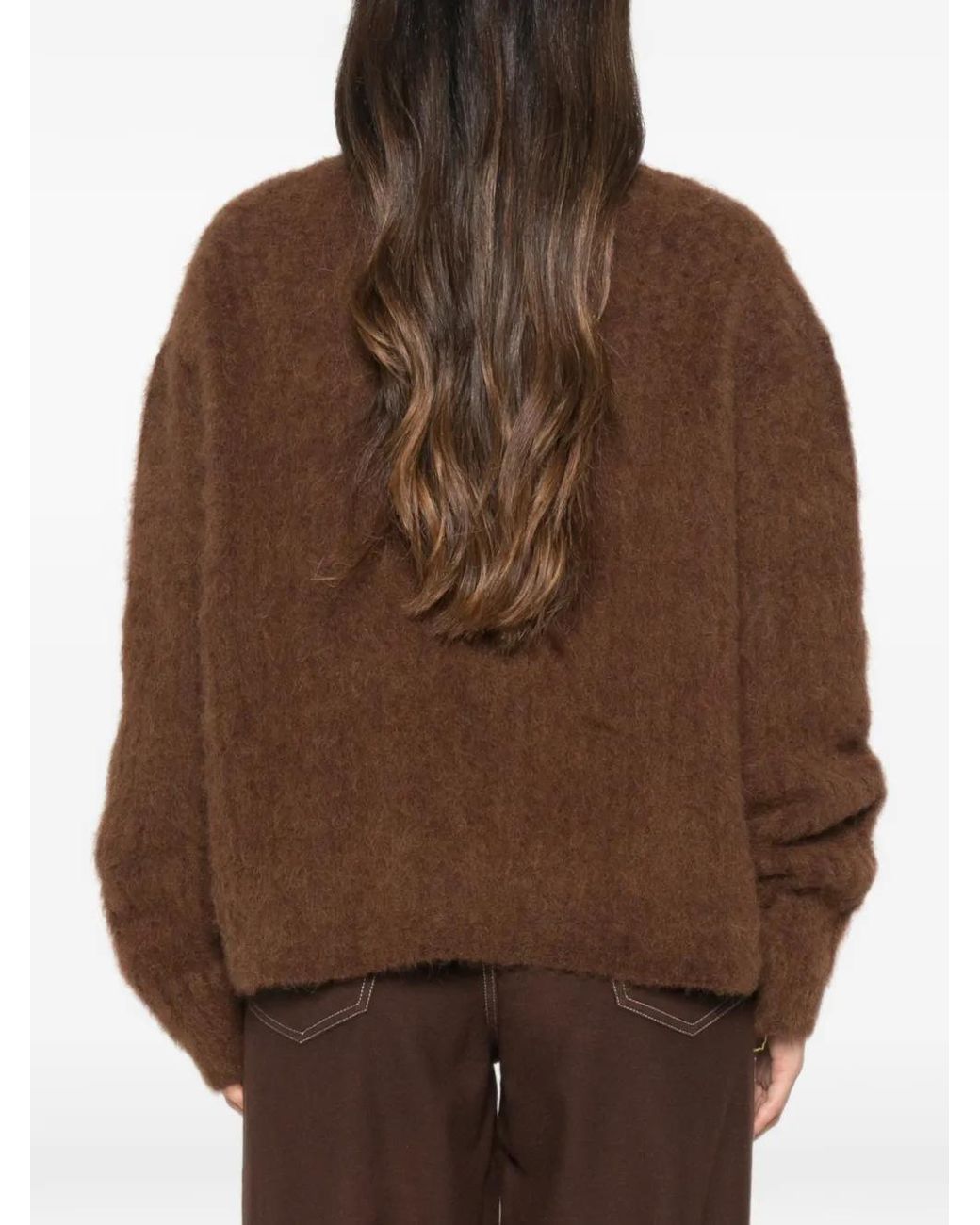 Uma Wang Brown Wool Blend Polo Sweater