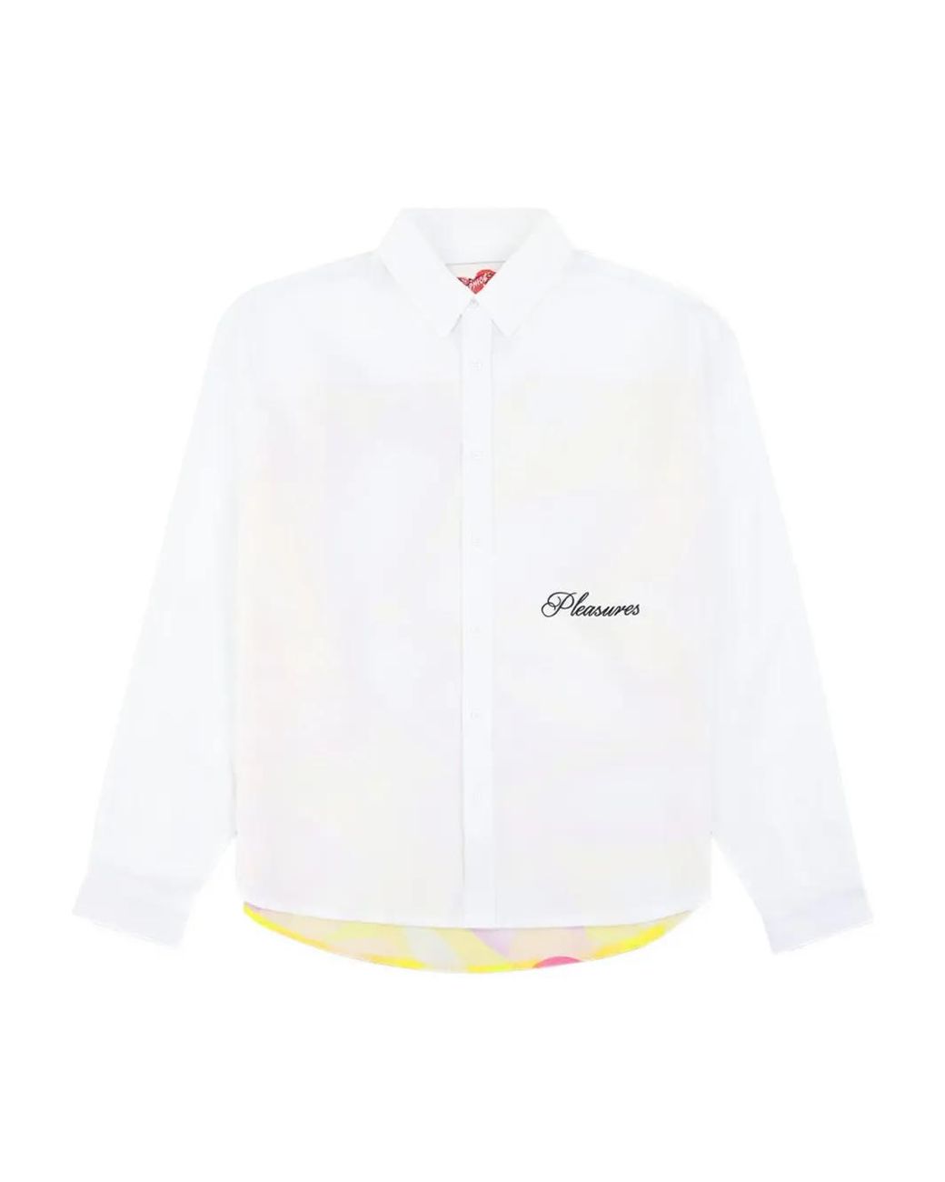 Pleasures White Long-Sleeve Button-Up Shirt for men