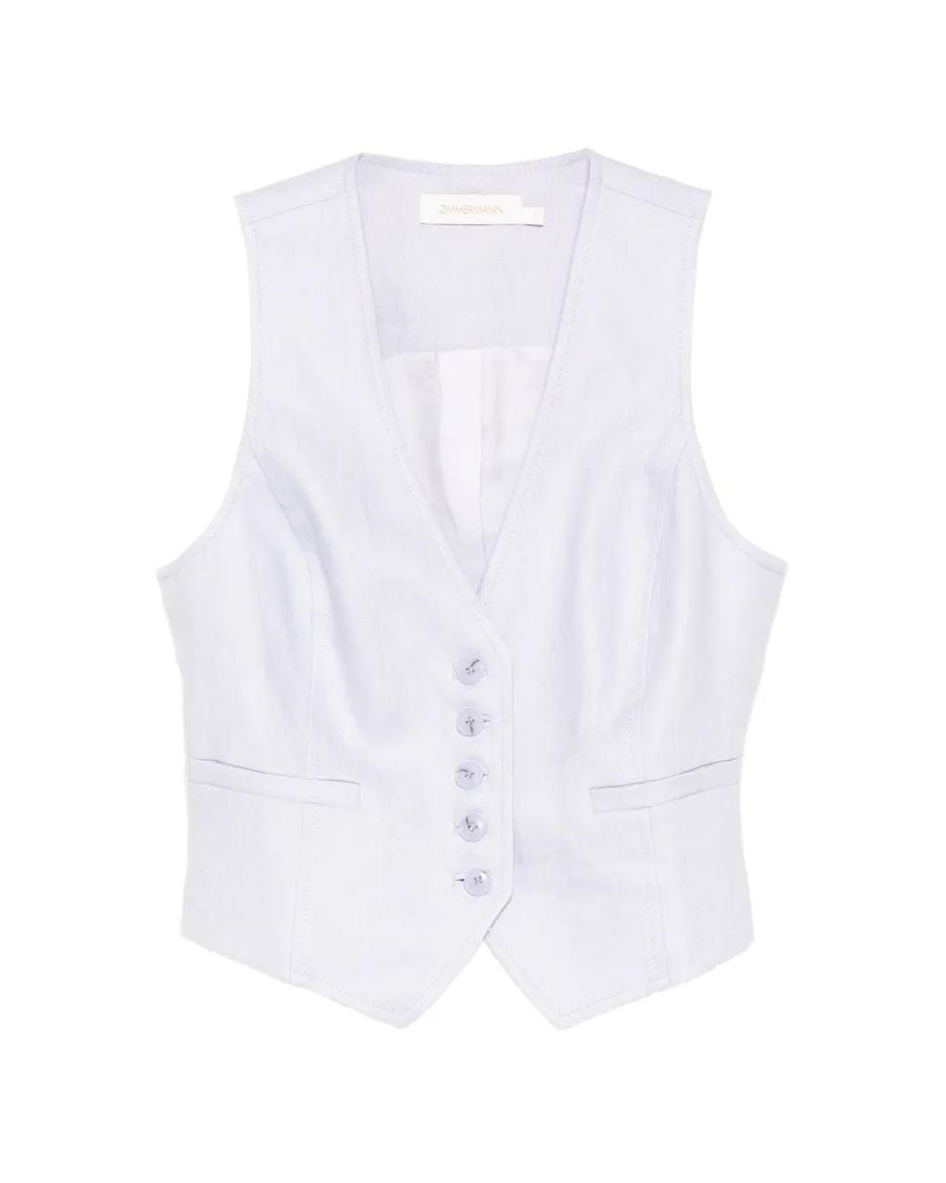 Zimmermann White Luna Linen Waistcoat