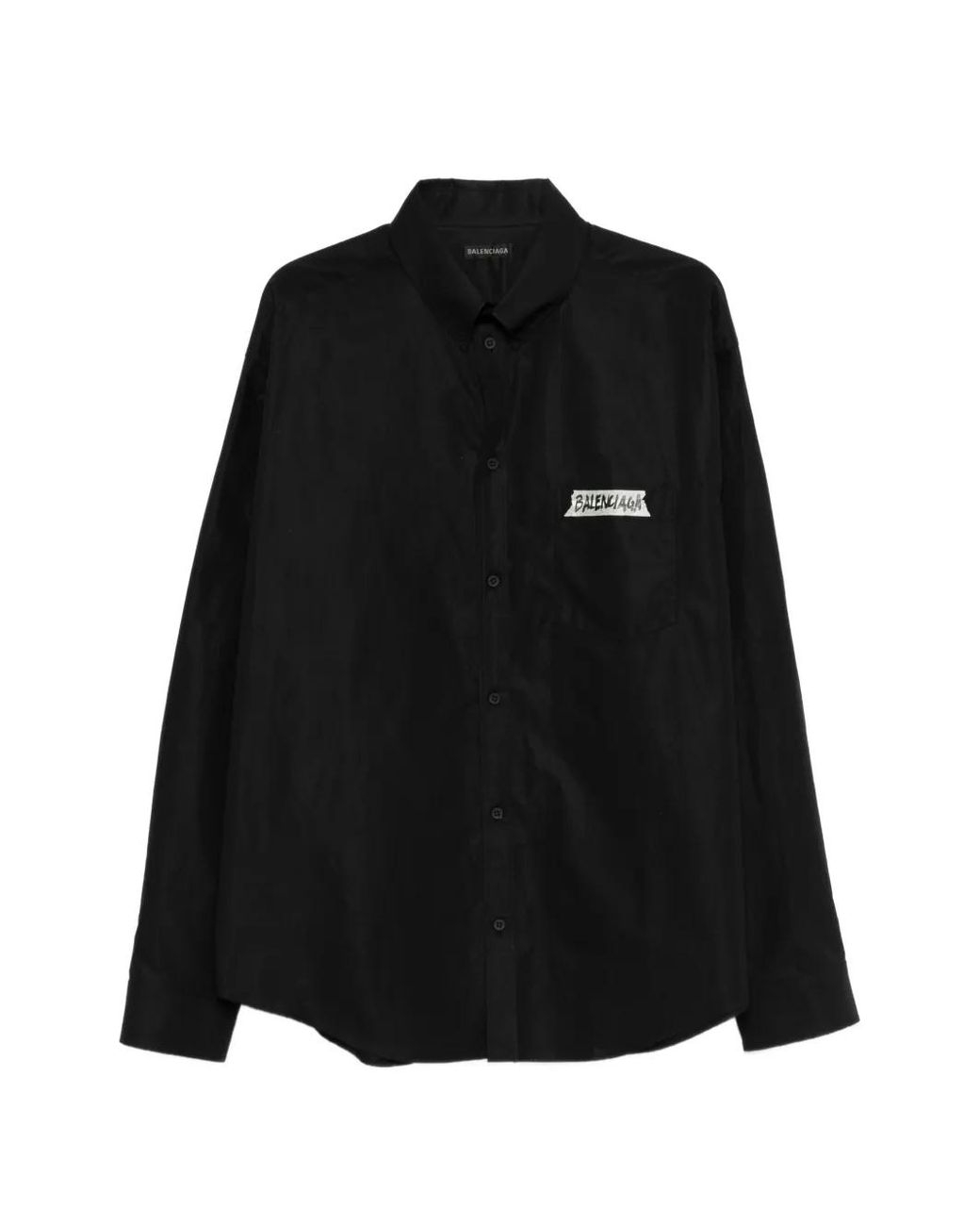 Balenciaga Black Masking-Tape Long-Sleeve Shirt Large-Fit for men